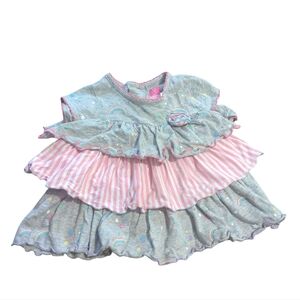 Goodlad Adorable Gray And Pink Ruffled Baby Dress Size 18 Months.